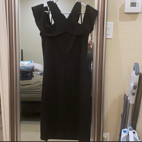 NWT Rachel Roy black off the shoulder black midi dress - Picture 2 of 4